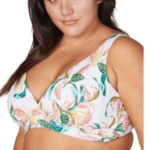 NWT Artesands April Spritz White Delacroix Bikini Top Sz 14